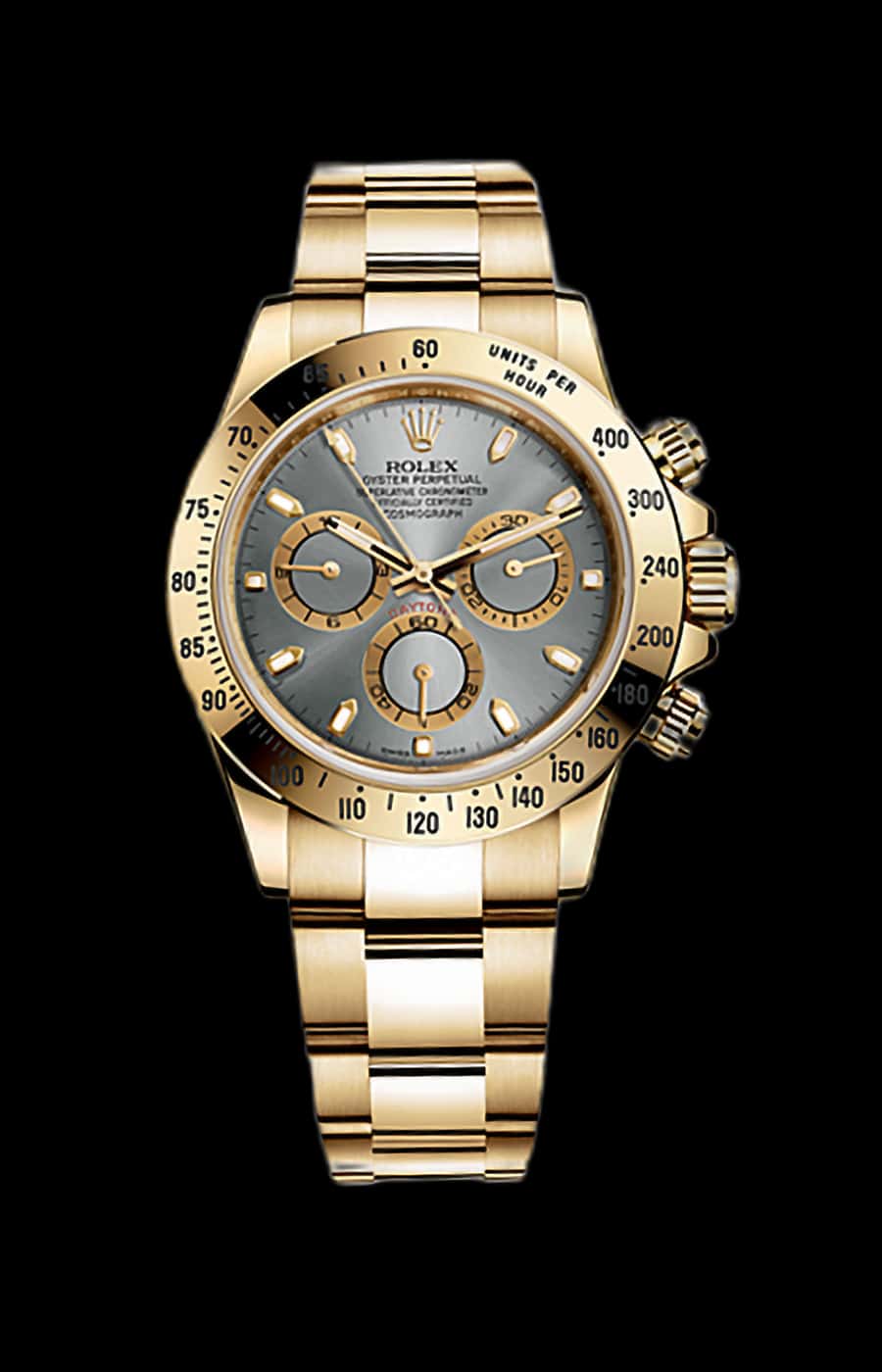 Rolex Cosmograph Daytona Yellow Gold Grey Index Dial - Pre-Owned
Ref. 116528-0044
