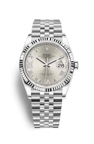 Rolex Datejust 36 Stainless Steel Sivler VI IX Diamond 6 & 9 Dial Jubilee Fluted Bezel
Ref. 126234-0029