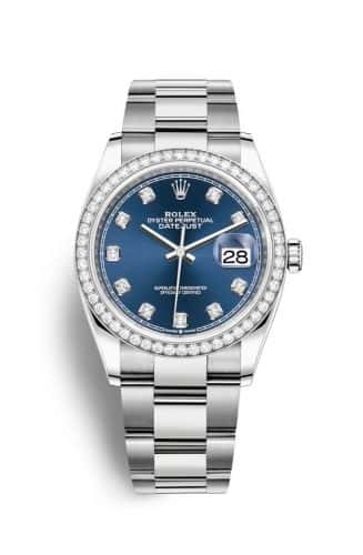 Rolex Datejust 36 Stainless Steel Blue Diamond Dial Oyster Diamond Bezel
Ref. 126284RBR-0030